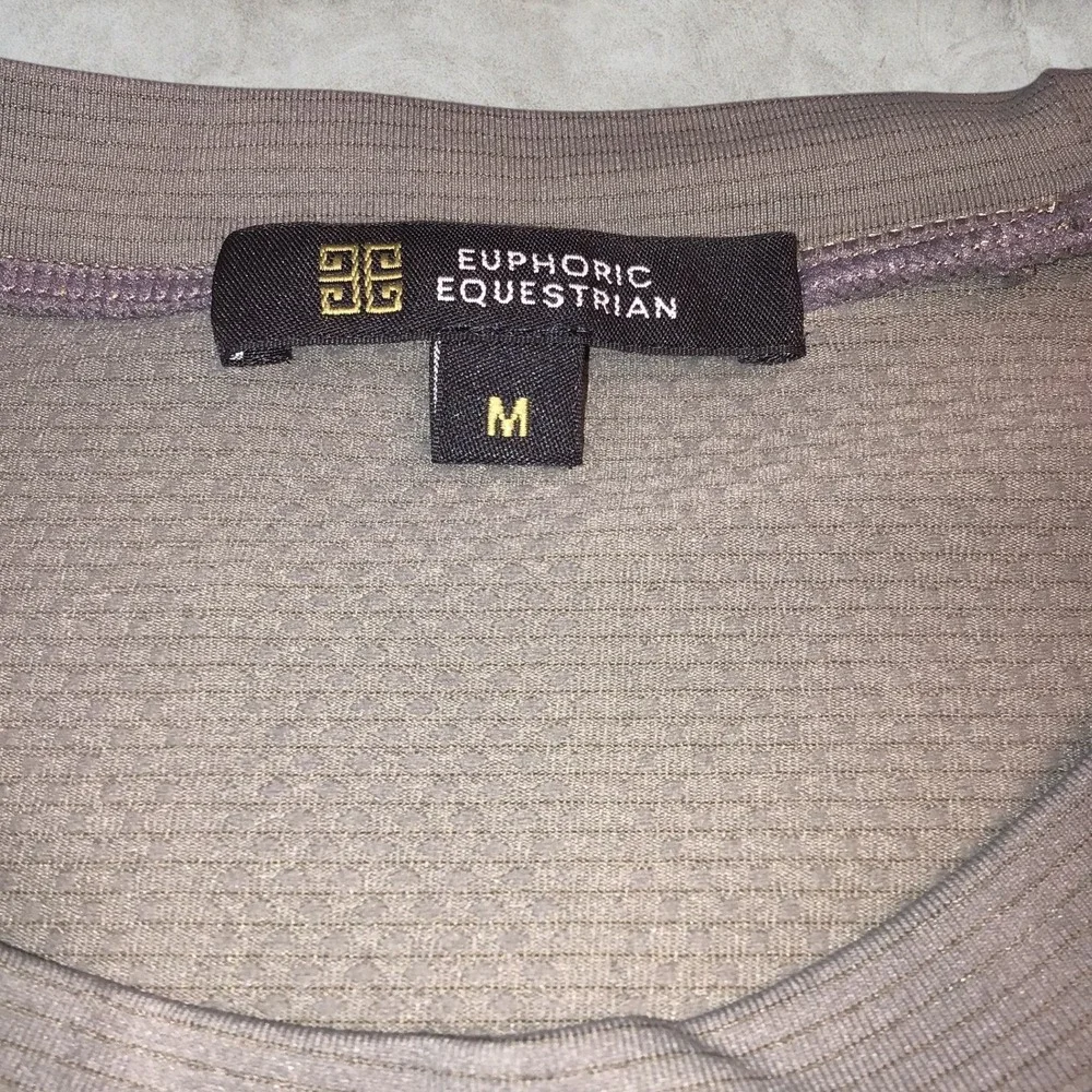 Euphoric Equestrian Women Olive Taupe Seamless Long Sleeve Base Layer Top Size M